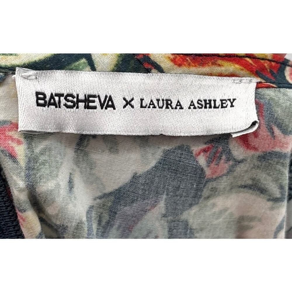B44 BATSHEVA Laura Ashley Prairie Cotton Poplin Mini Dress 10 Floral Romantic - Picture 9 of 9
